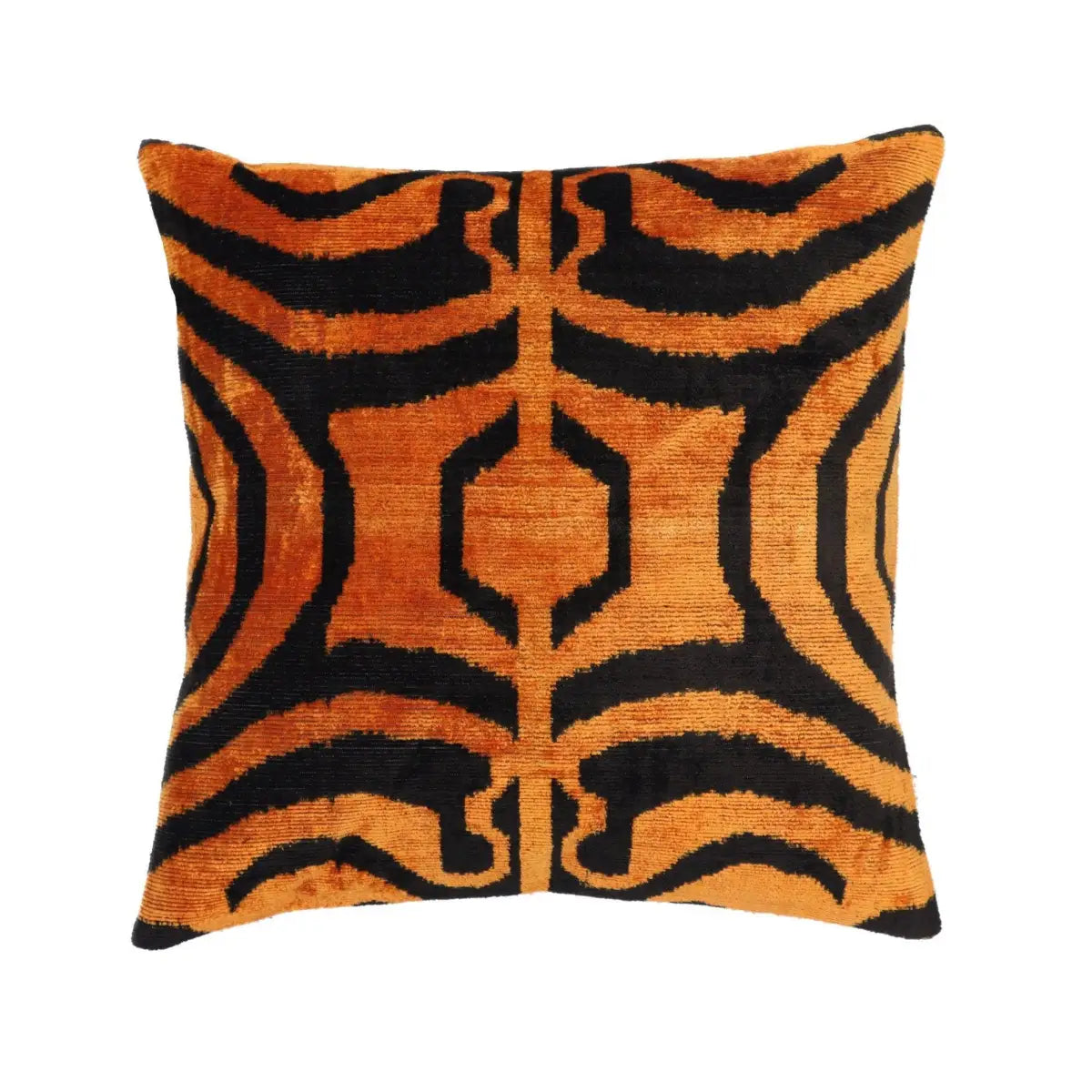 Canvello Tiger Print Burnt Orange Throw Pillows - 16x16 inch - Canvello