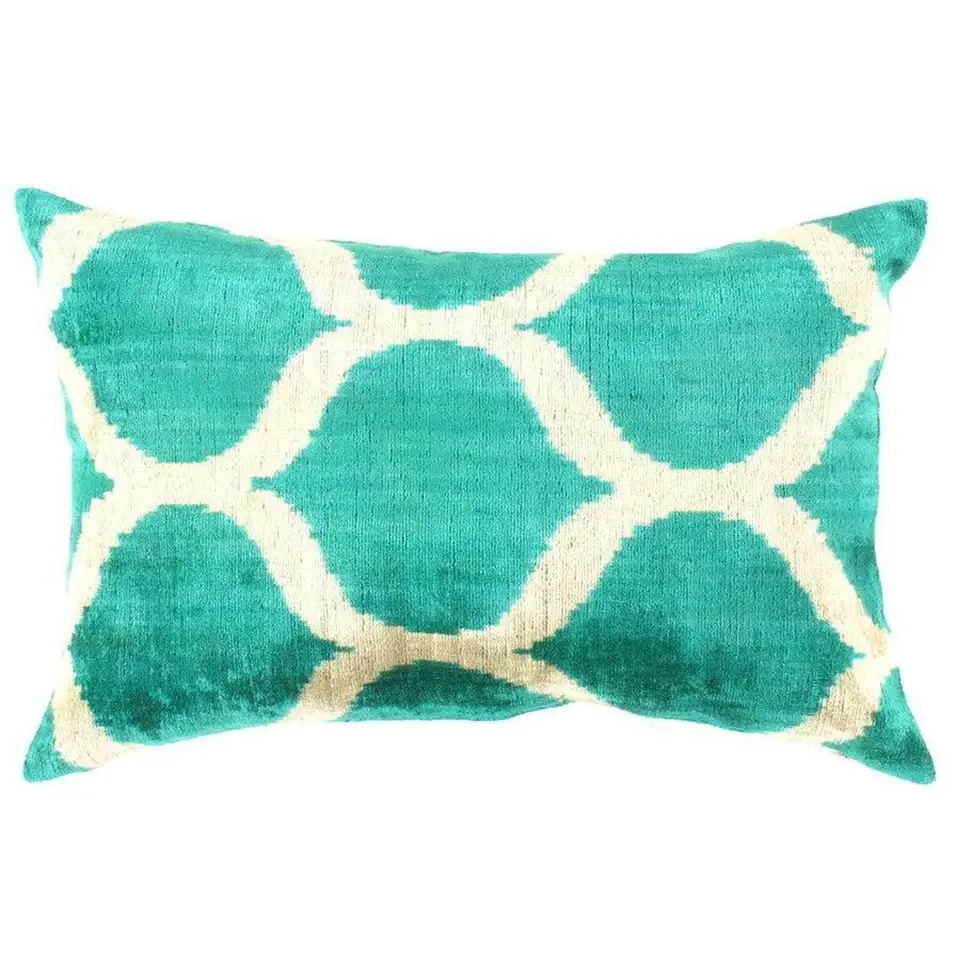 Canvello Turkish Green Velvet Throw Pillows - TI 145 - Green Beige / 16’’X24’’ - Canvello
