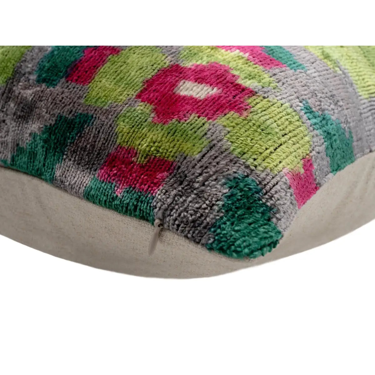 Canvello Unique Gray Green THROW PILLOW + Down INSERT Invisible Zipper Couch Cushion Handmade Luxury Fabric Decorative