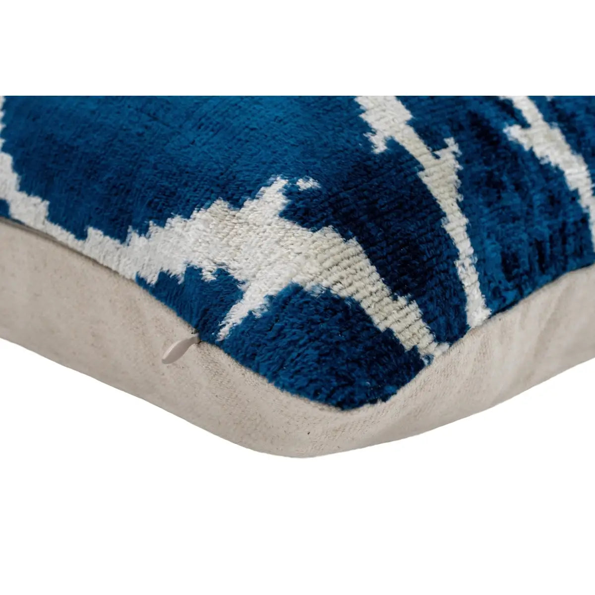Canvello Unique THROW PILLOW + Down INSERT Couch Cushion Handmade Luxury Fabric Decorative Super Soft Silk Velvet Navy