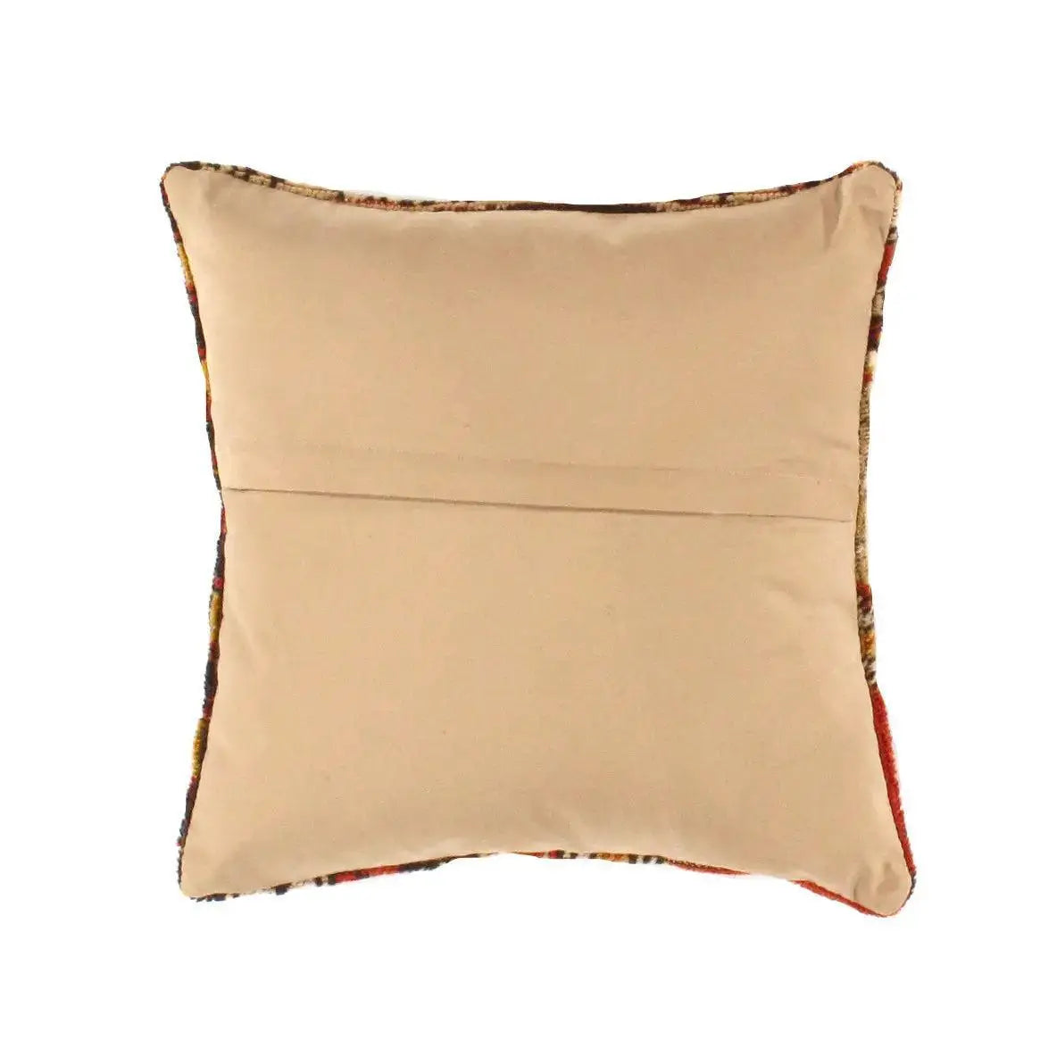 Luxury Designer Pillow - Vintage Rust Hand Knotted Wool Square 12x12’’ - Canvello