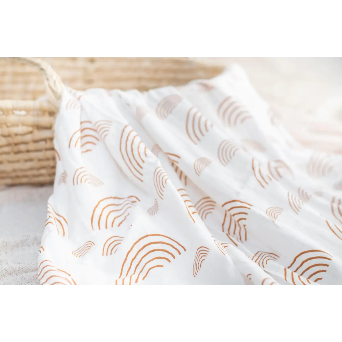 Caramel & White Rainbow Swaddle Blanket - Harp Angel Boutique