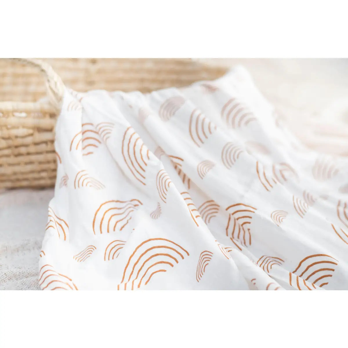 Caramel & White Rainbow Swaddle Blanket - Harp Angel Boutique