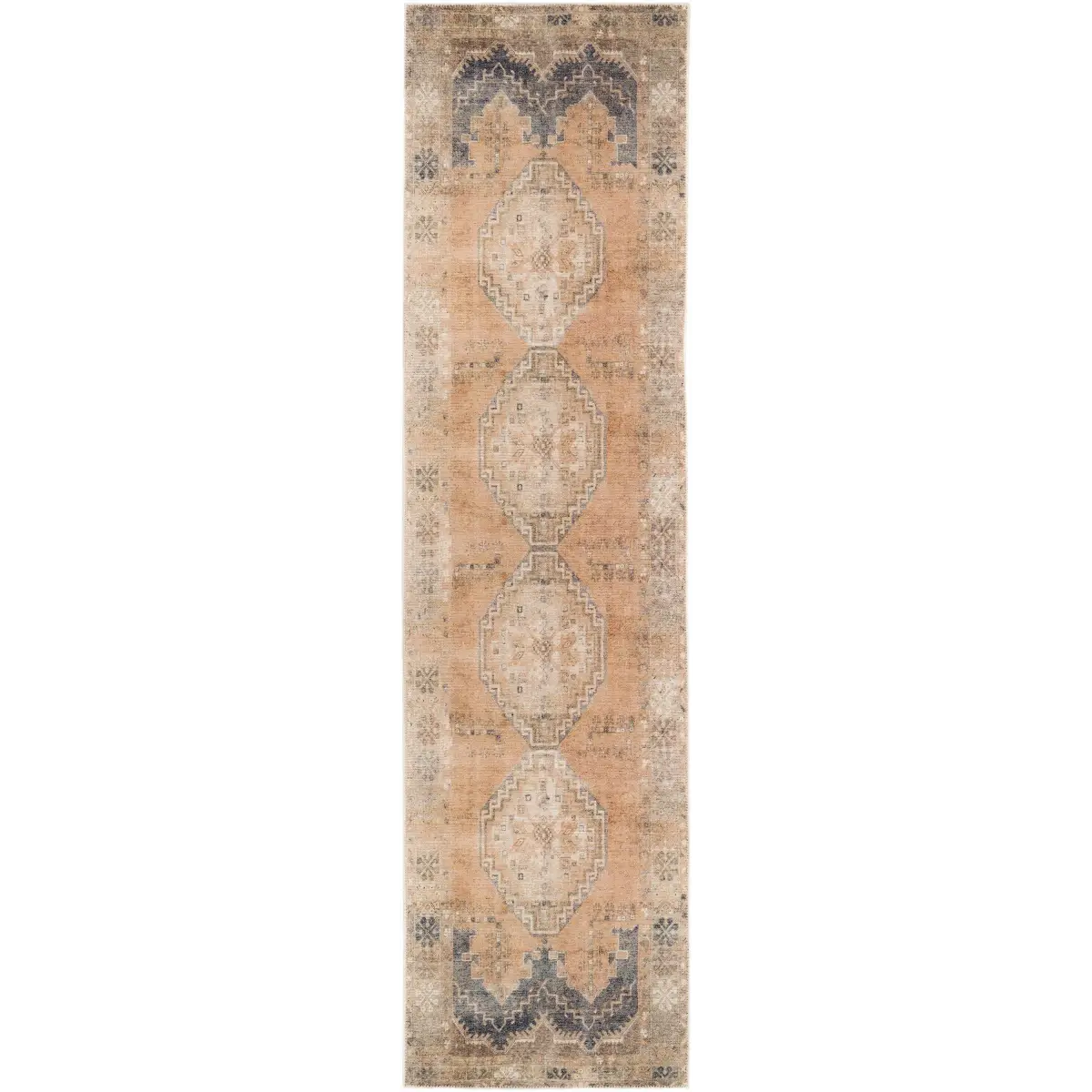 Carrabelle Peach Washable Area Rug - * 2’7’’ x 10’ Runner - Boutique Rugs