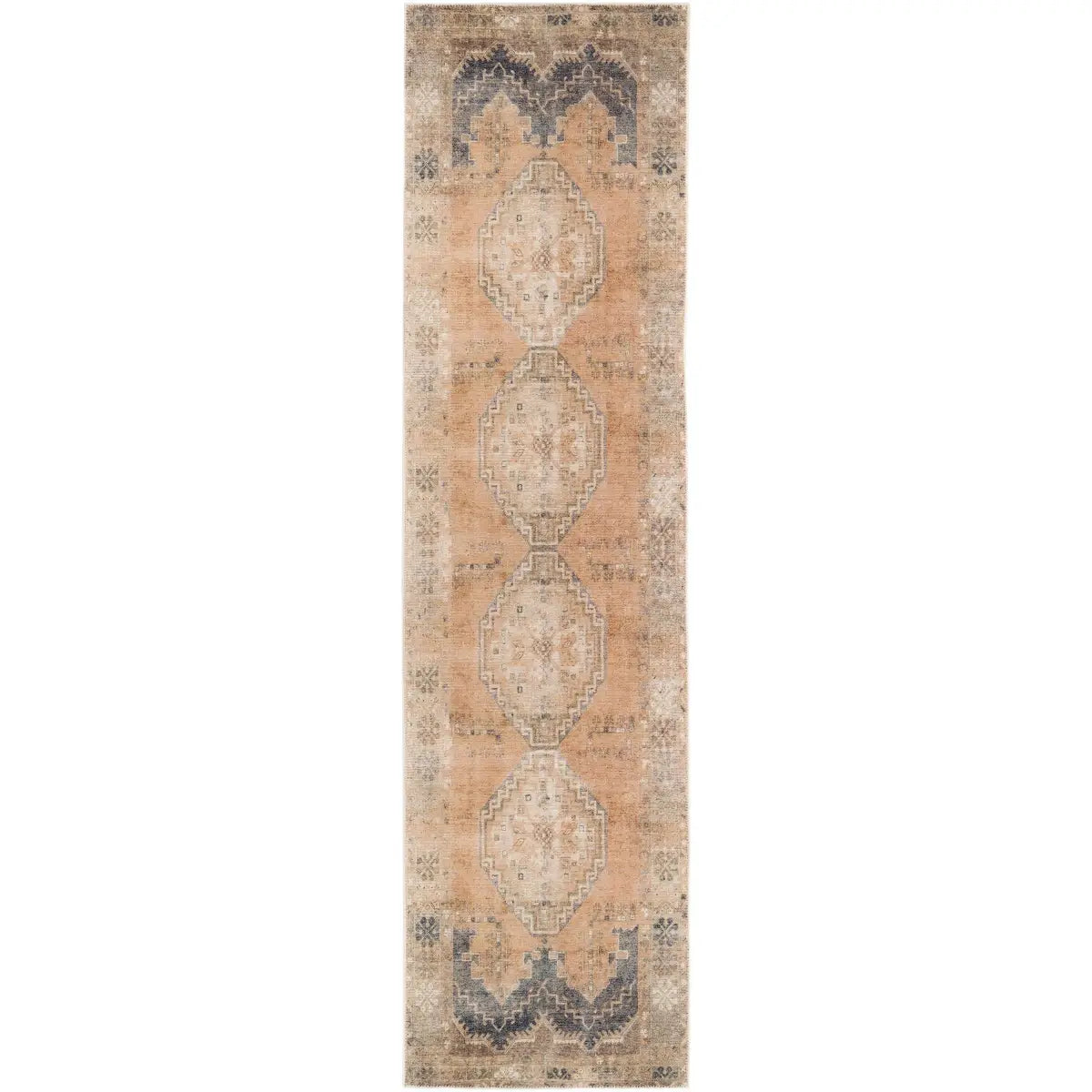 Carrabelle Peach Washable Area Rug - * 2’7’’ x 10’ Runner - Boutique Rugs