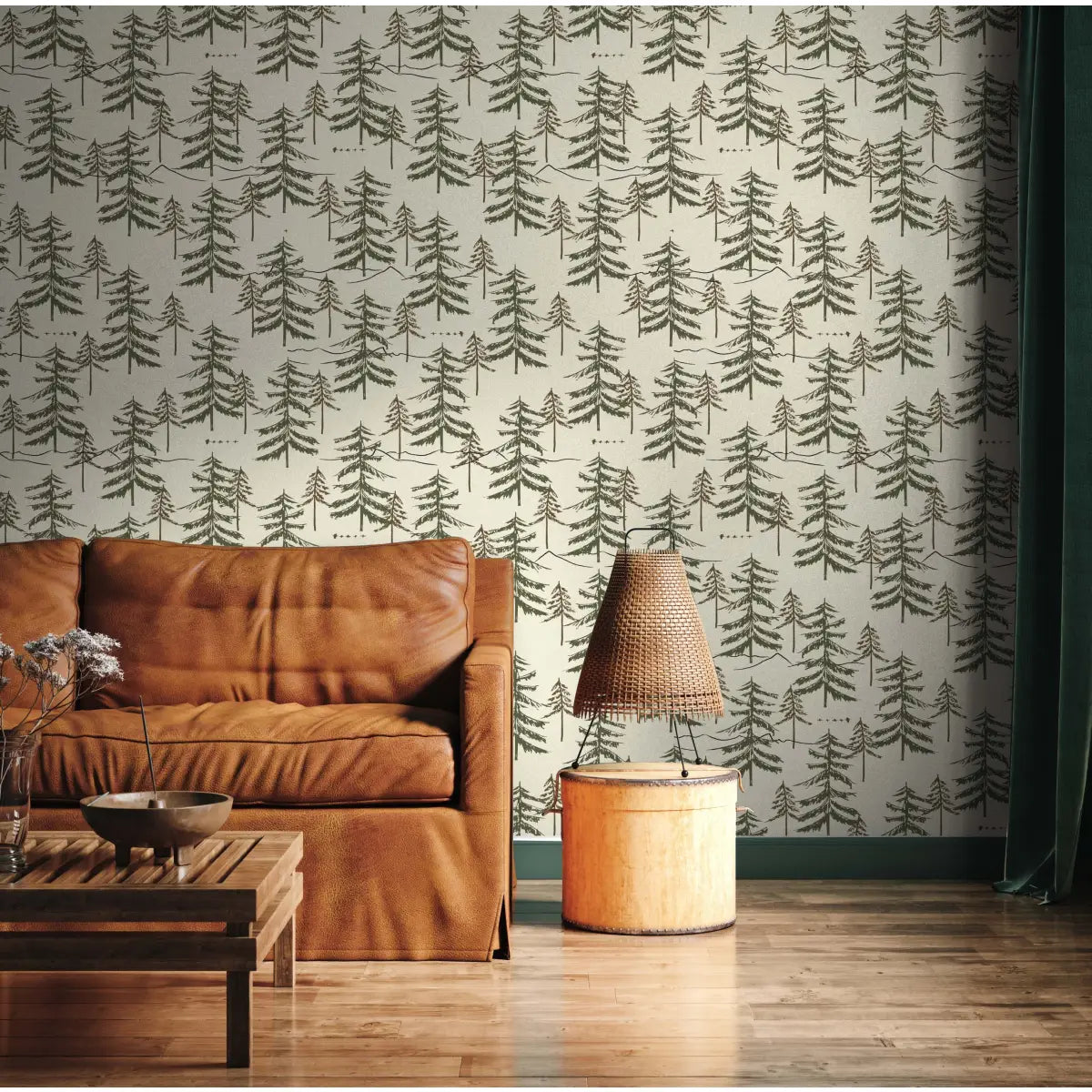 Cascade Wallpaper - Pine Forest - by Cassandra Zaniboni - Loomwell Home Goods
