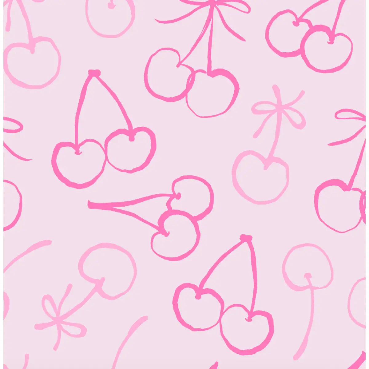 Cassie Wallpaper - Cheerful Cherries - Sample 1 foot by 1 foot / Pink - Loomwell Home Goods