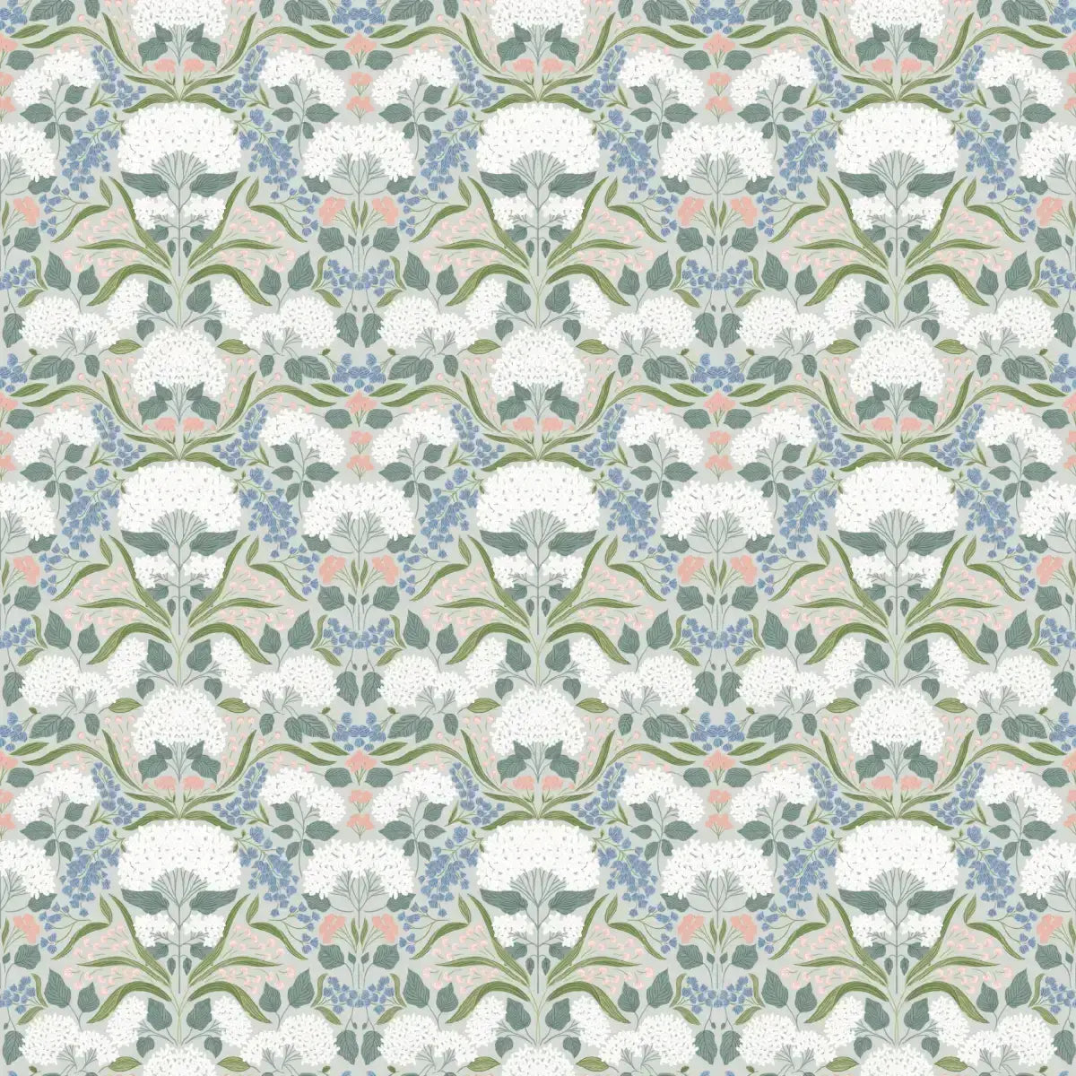 Catherine Wallpaper - Classic Floral - by Ashton Elizabeth - Sample 1 foot by 1 foot / Green - Loomwell Home Goods