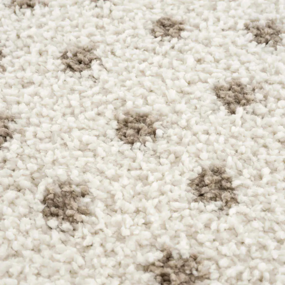 Chaia Dotted Cream & Brown Plush Rug - 6’7’’ x 9’ Rectangle - Boutique Rugs