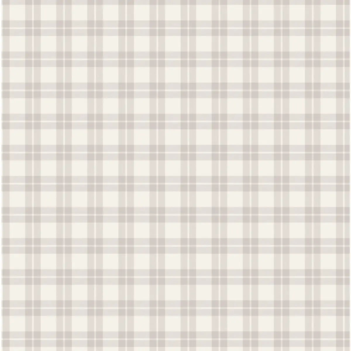 Channing Wallpaper - Classic Country Plaid - by WabiSabi Pattern Studio - Sample 1 foot by 1 foot / Neutral - Loomwell
