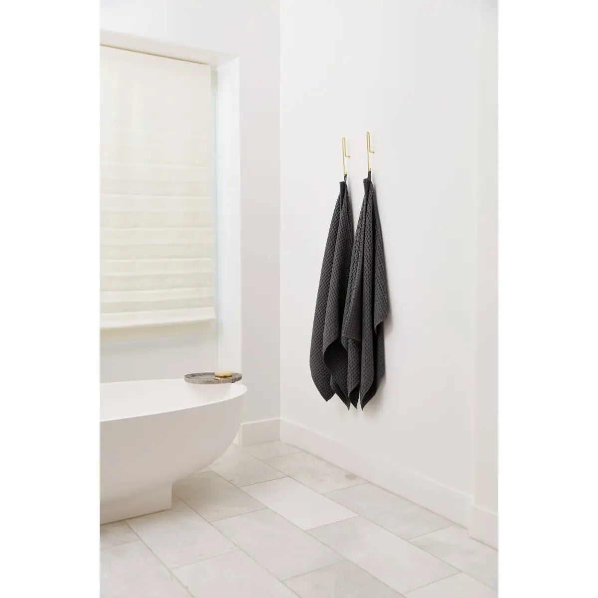 Luxury Waffle Bath Towel - Charcoal - Geometry