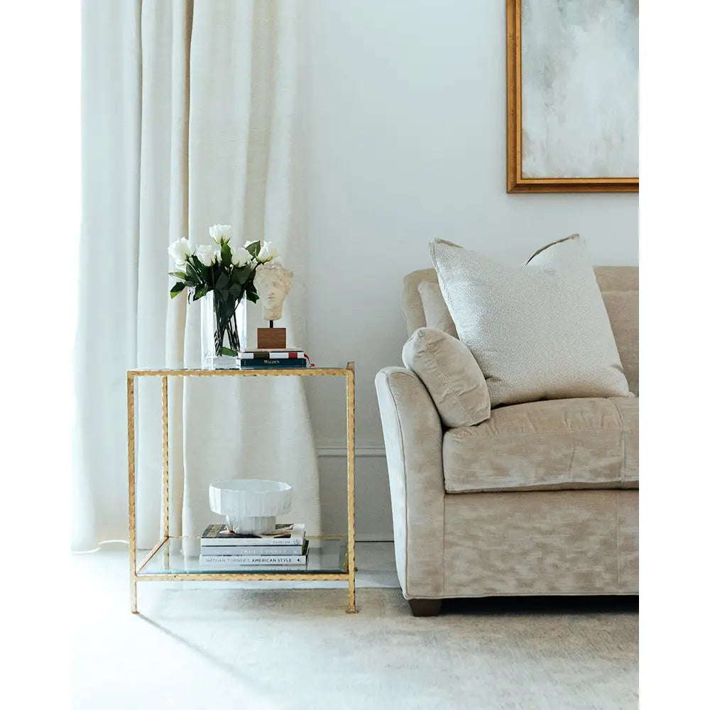 Chloe Gold and Glass End Table - Ave Home