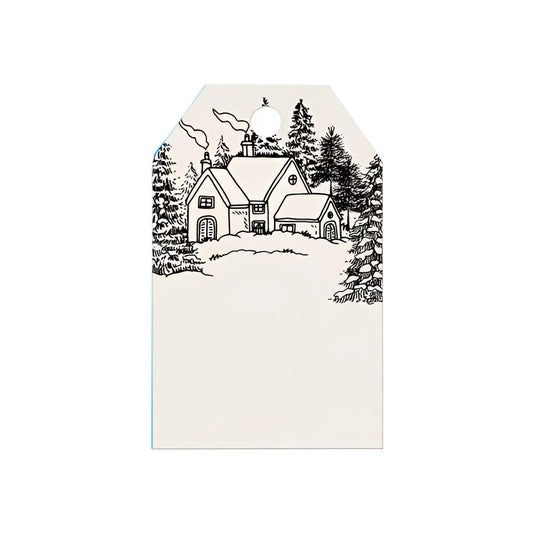 Christmas Gift Tag (4 designs) 2.25x3.5’’ - Black Winter Scene - Nashville Wraps