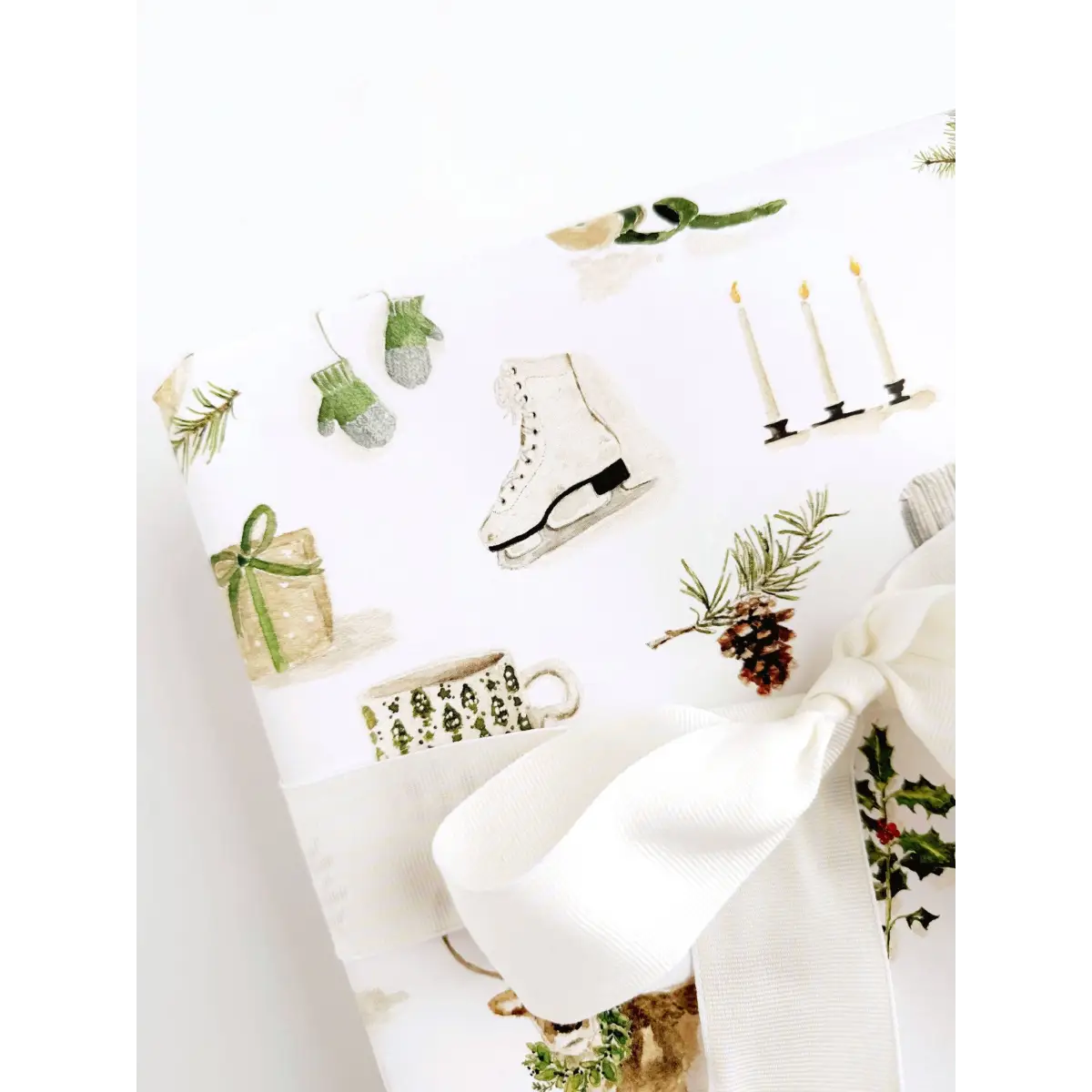 Christmas Gift Wrap - Evergreen Things - Set of 3 Paper Sheets - Emily Lex - emily lex studio