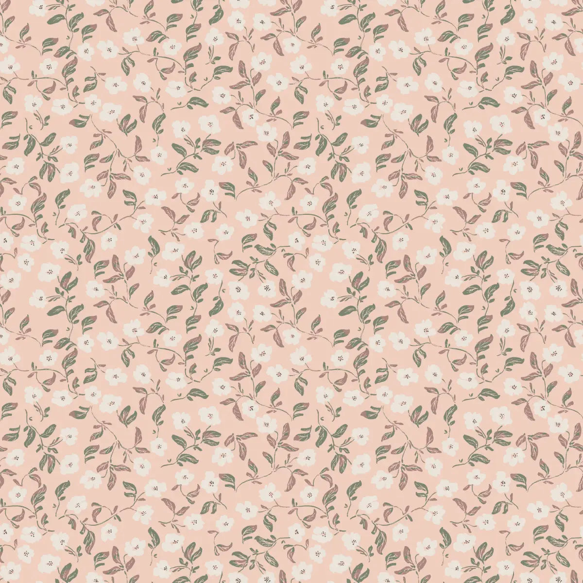 Clancy Wallpaper - Pink Floral Vines - by Creating to Love - Sample 1 foot by 1 foot / Pink - Loomwell Home Goods