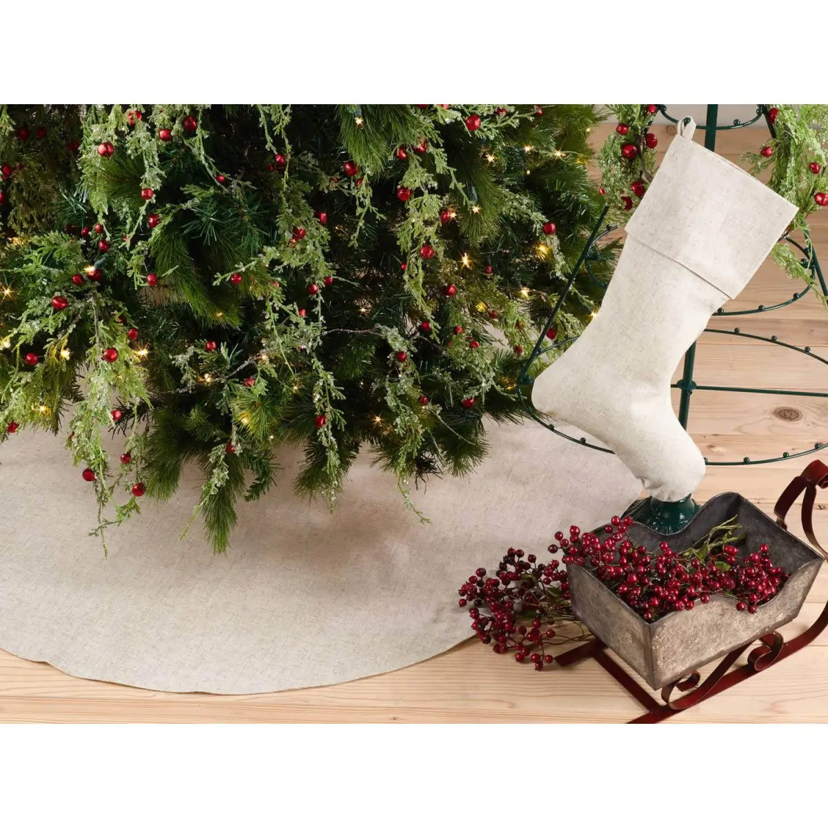 Classic Linen Blend Christmas Stocking - Fennco Styles