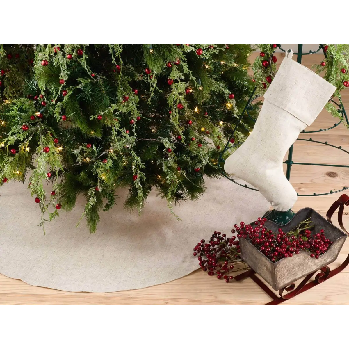 Classic Linen Blend Christmas Stocking - Fennco Styles