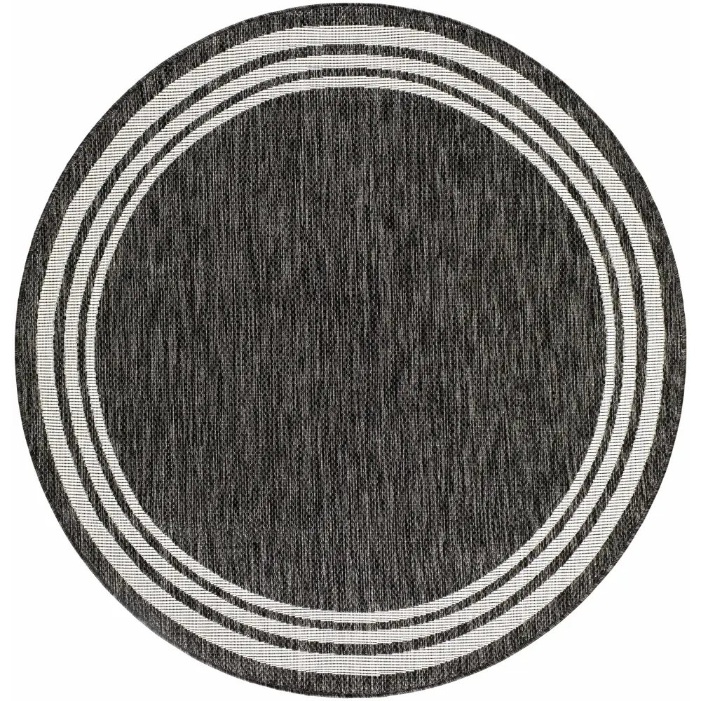 Coonamble Bordered Antrasit Outdoor Rug - Boutique Rugs