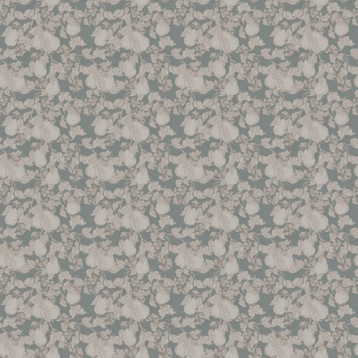 Copeland Wallpaper - Neutral Floral - by The Fibery - Sample 1 foot by 1 foot / Teal - Loomwell Home Goods