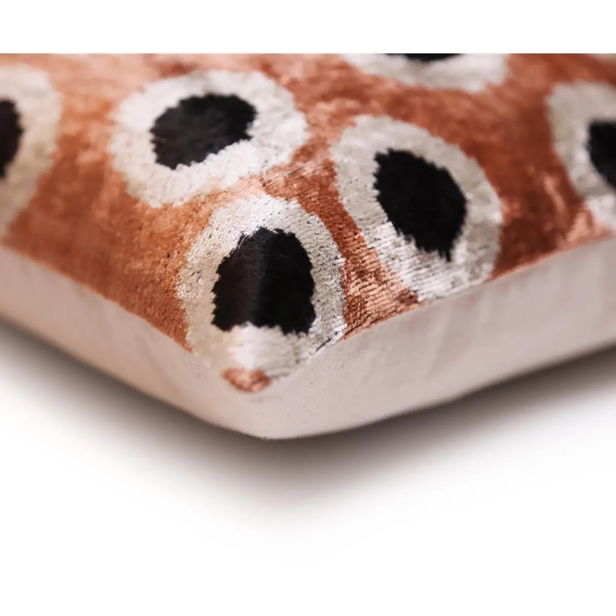 Copper Gold Black Dot Silk Velvet Lumbar Pillow – 16x24 Handmade Modern Cushion - Canvello
