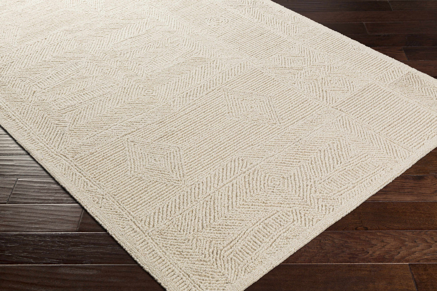 Neutral Textured Wool Area Rug - Boutique Rugs