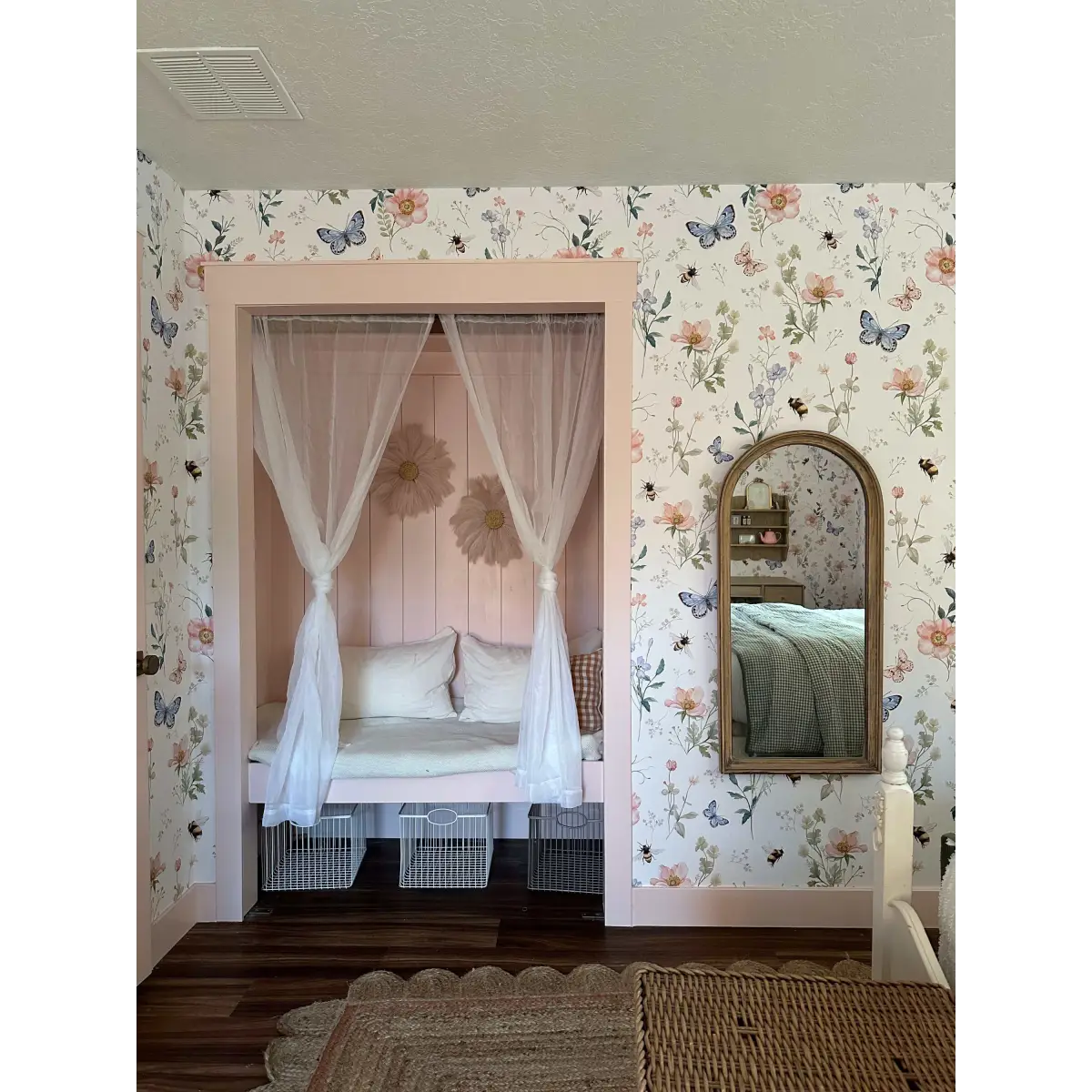 Cosette Wallpaper - Bees Butterflies and Flowers - by Clara McAllister - Loomwell Home Goods