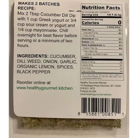 Dip Mix - Cucumber Dill - Healthy Gourmet Kitchen