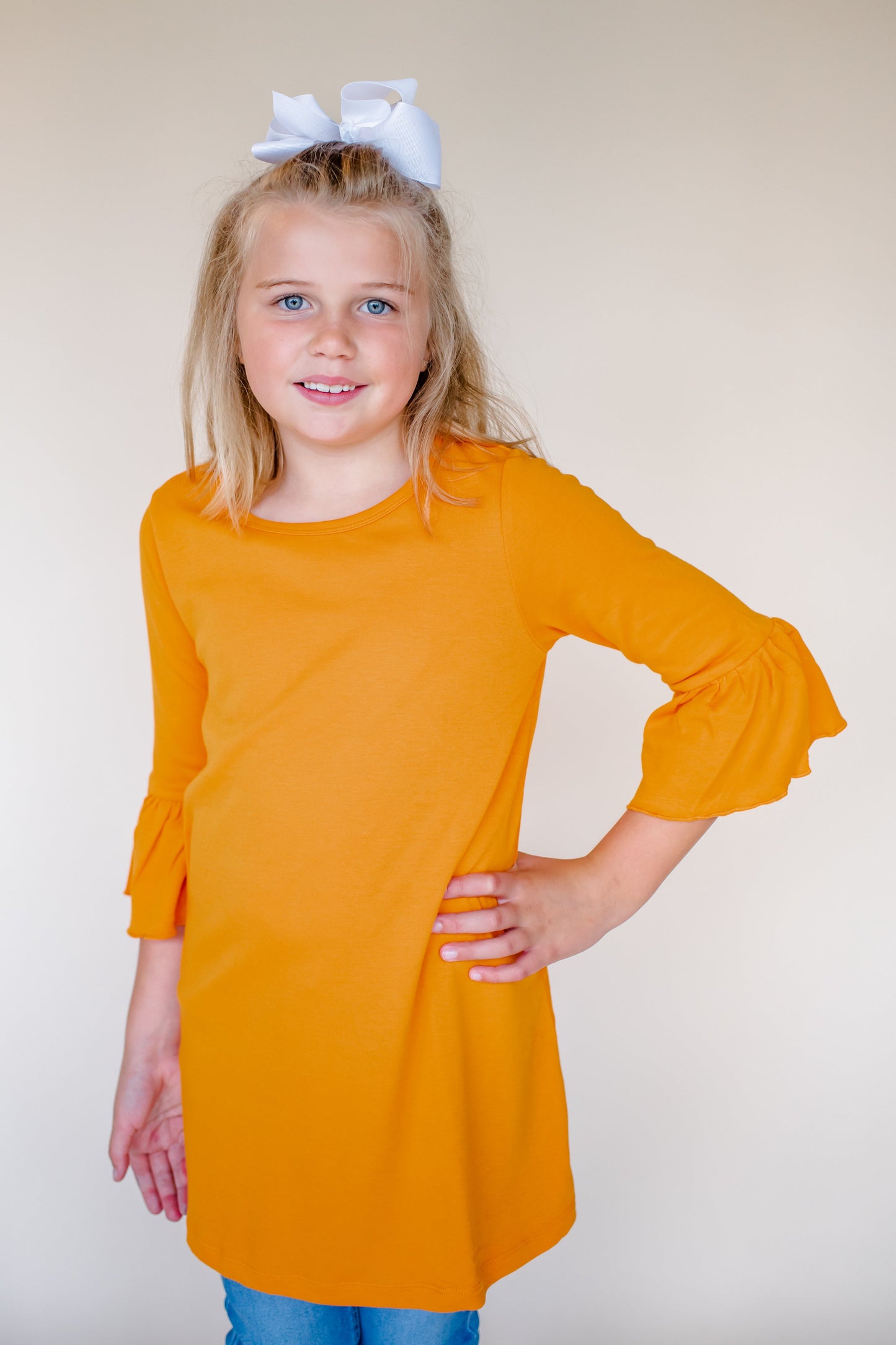 Girl’s Bell Sleeve Tunics - Orange / 12M - ARB Blanks