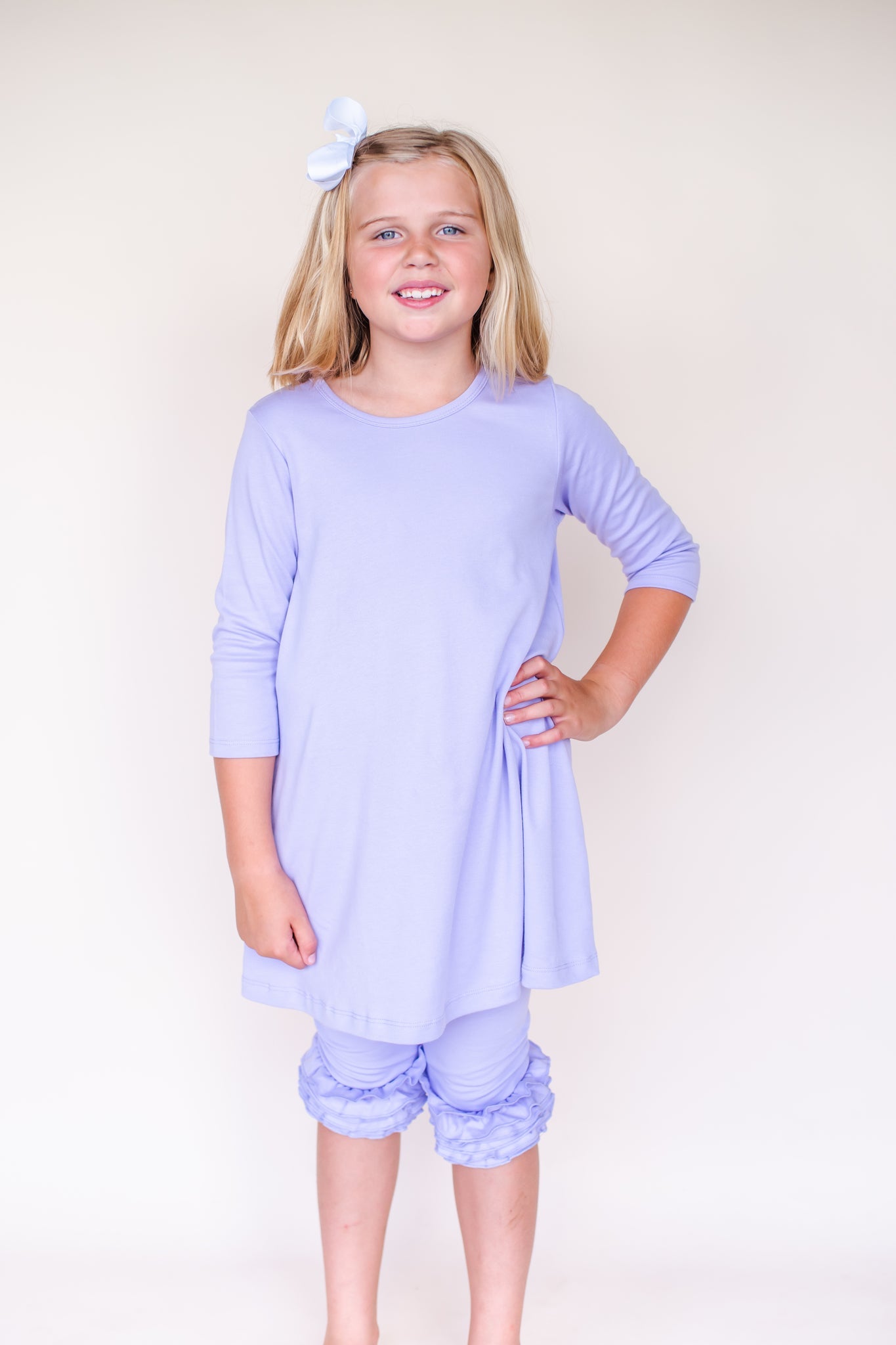 Girl’s Straight Sleeve Tunics - Deep Lilac / 12M - ARB Blanks