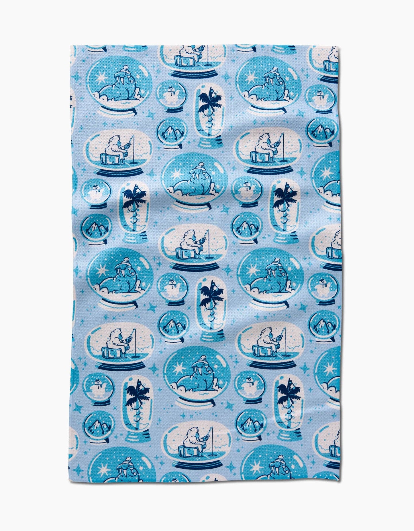 Winter Snow Globe Collection Tea Towel - Geometry