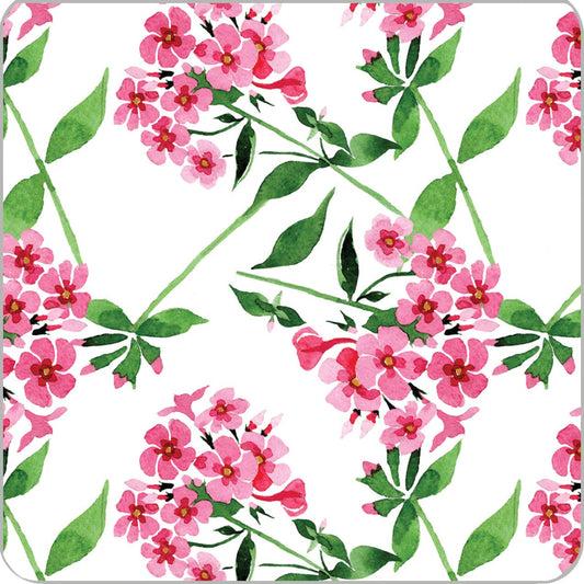 Pink Flowers Paper Coasters, Set of 20
