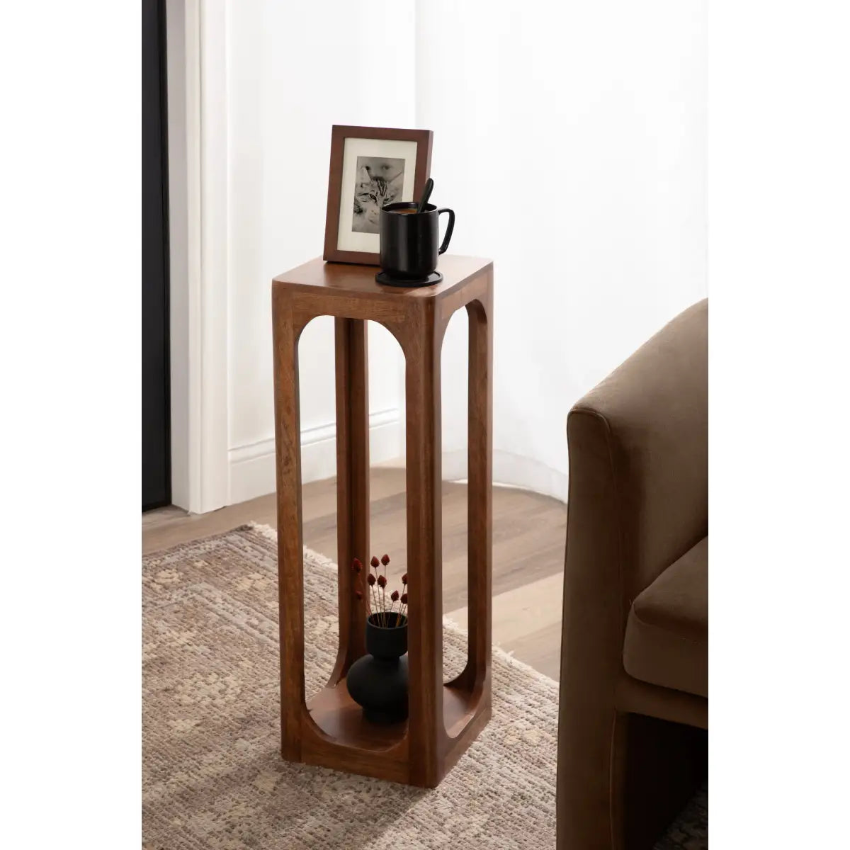 Dahl Modern Wood Tea Table or Plant Stand - Square - kateandlaurel