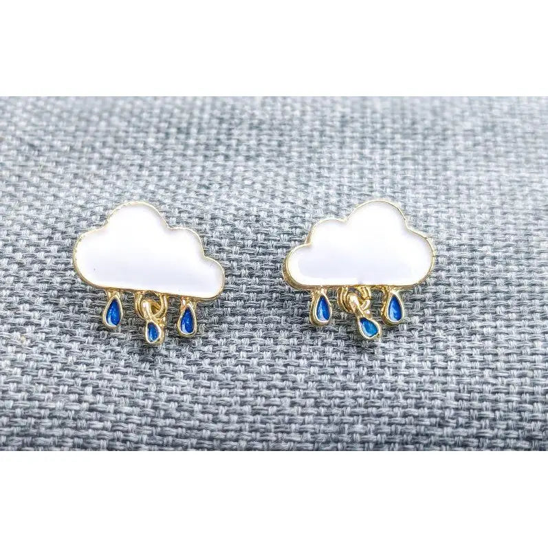 Dainty Rain Cloud Earrings - Rooted Home Goods