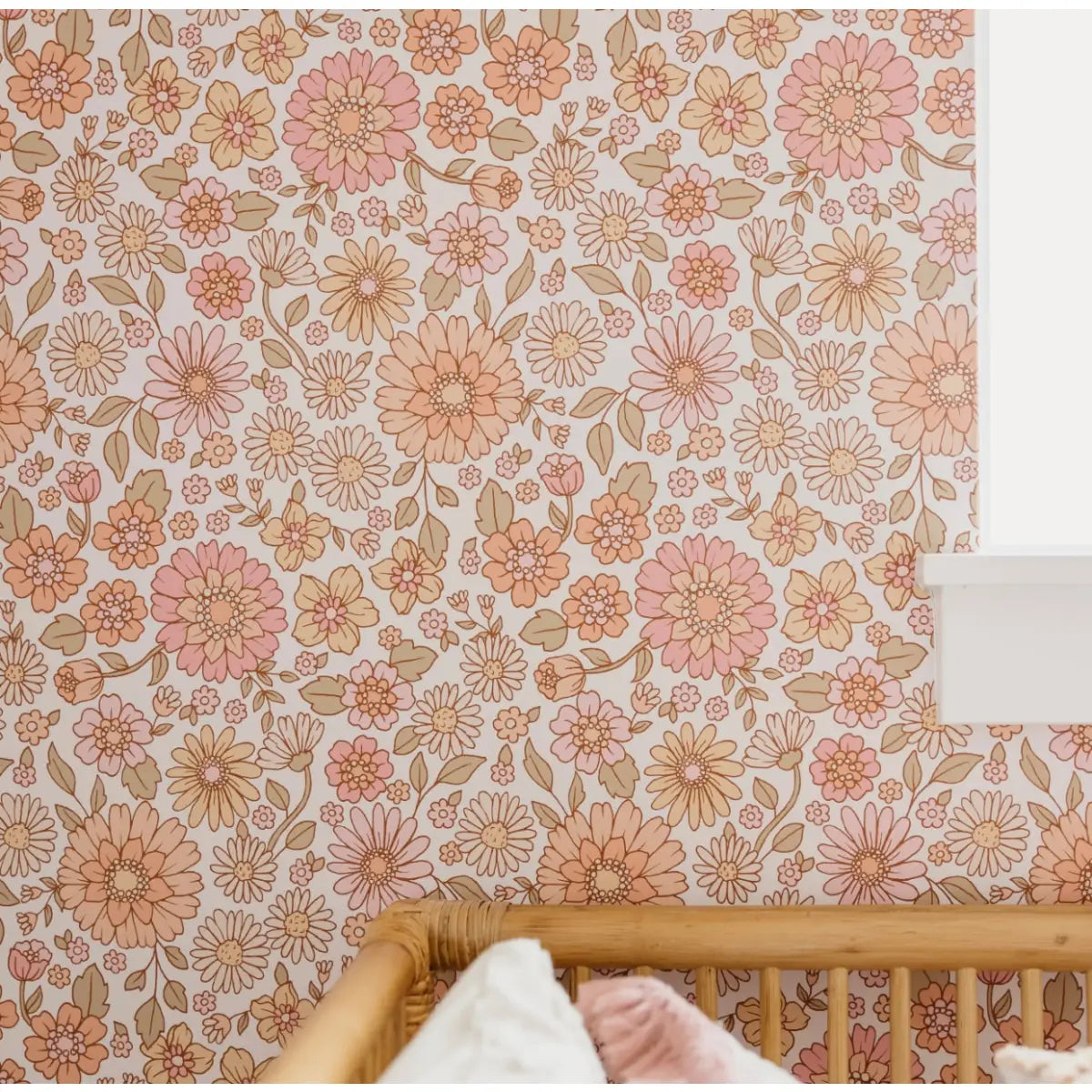 Daisy Wallpaper - Pastel Mod Daisies - by Lovely People Studio - Loomwell Home Goods
