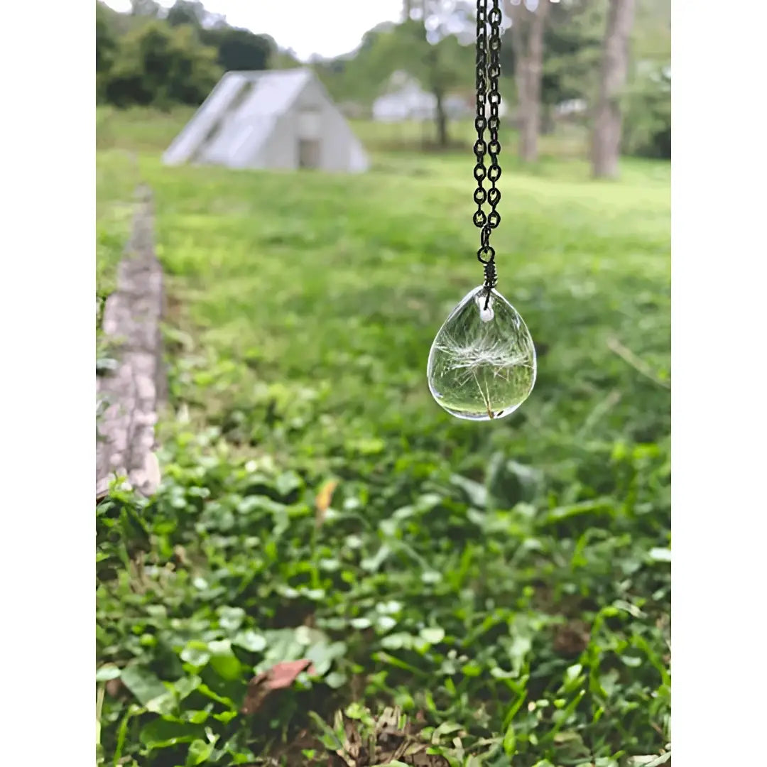 Dandelion Seed Necklace - Pressed Flowers - The Pretty Pickle