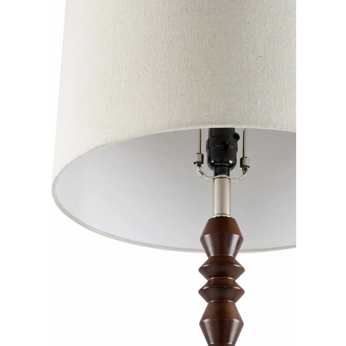 Dark Brown Beaded Wood Floor Lamp - 61’’H x 16’’W x 16’’D Clip Point - Boutique Rugs
