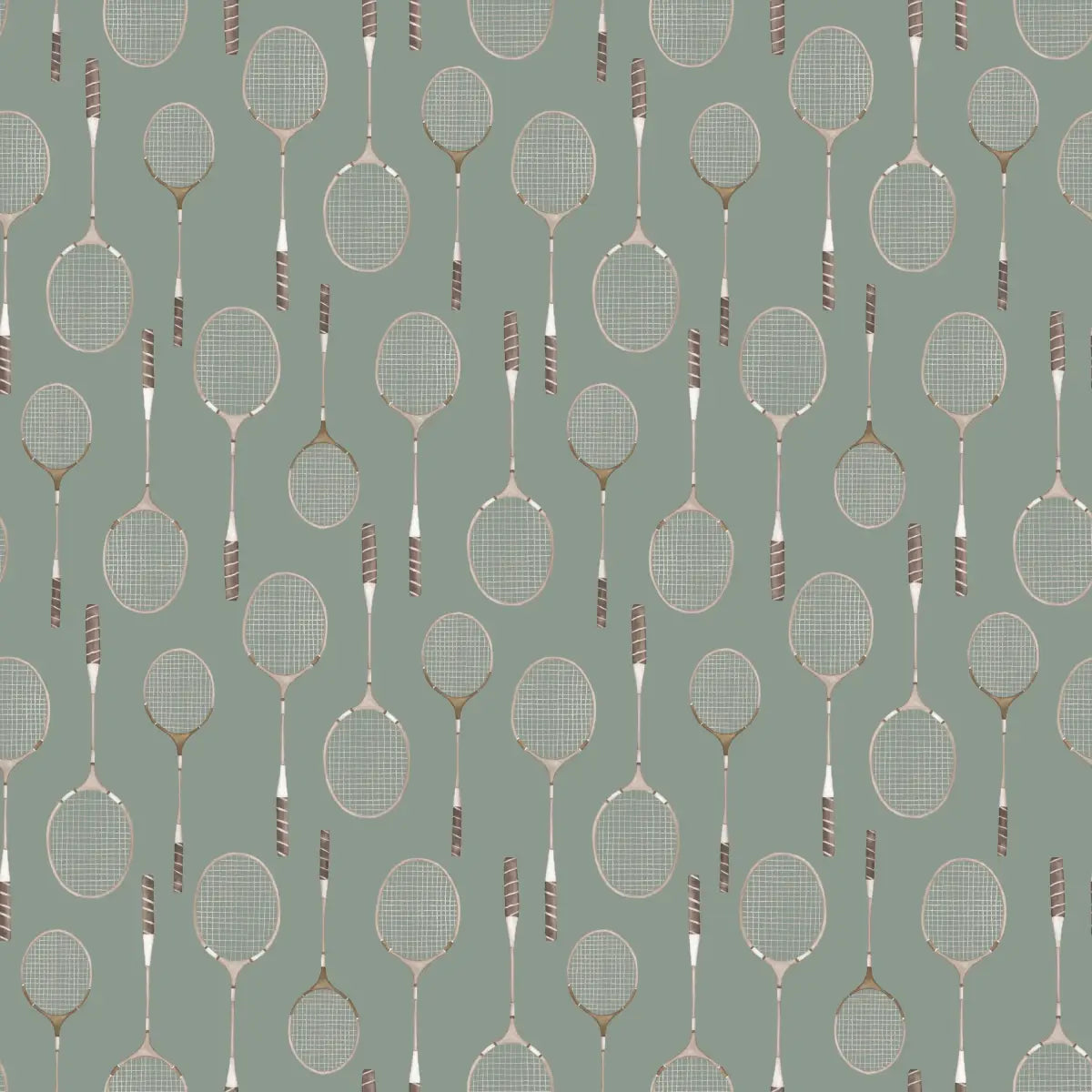 Decker Wallpaper - Badminton - by Hailey Kiefer Designs - Sample 1 foot by 1 foot / Teal - Loomwell Home Goods