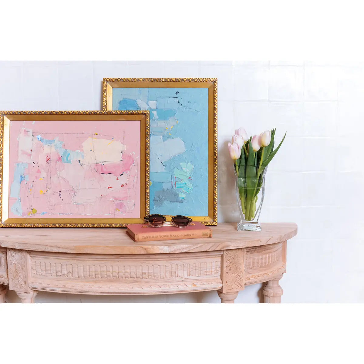 Demilune Hall Table - Natural Wood - Ave Home