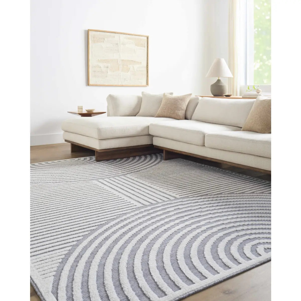 Deron Gray Washable Area Rug - Boutique Rugs