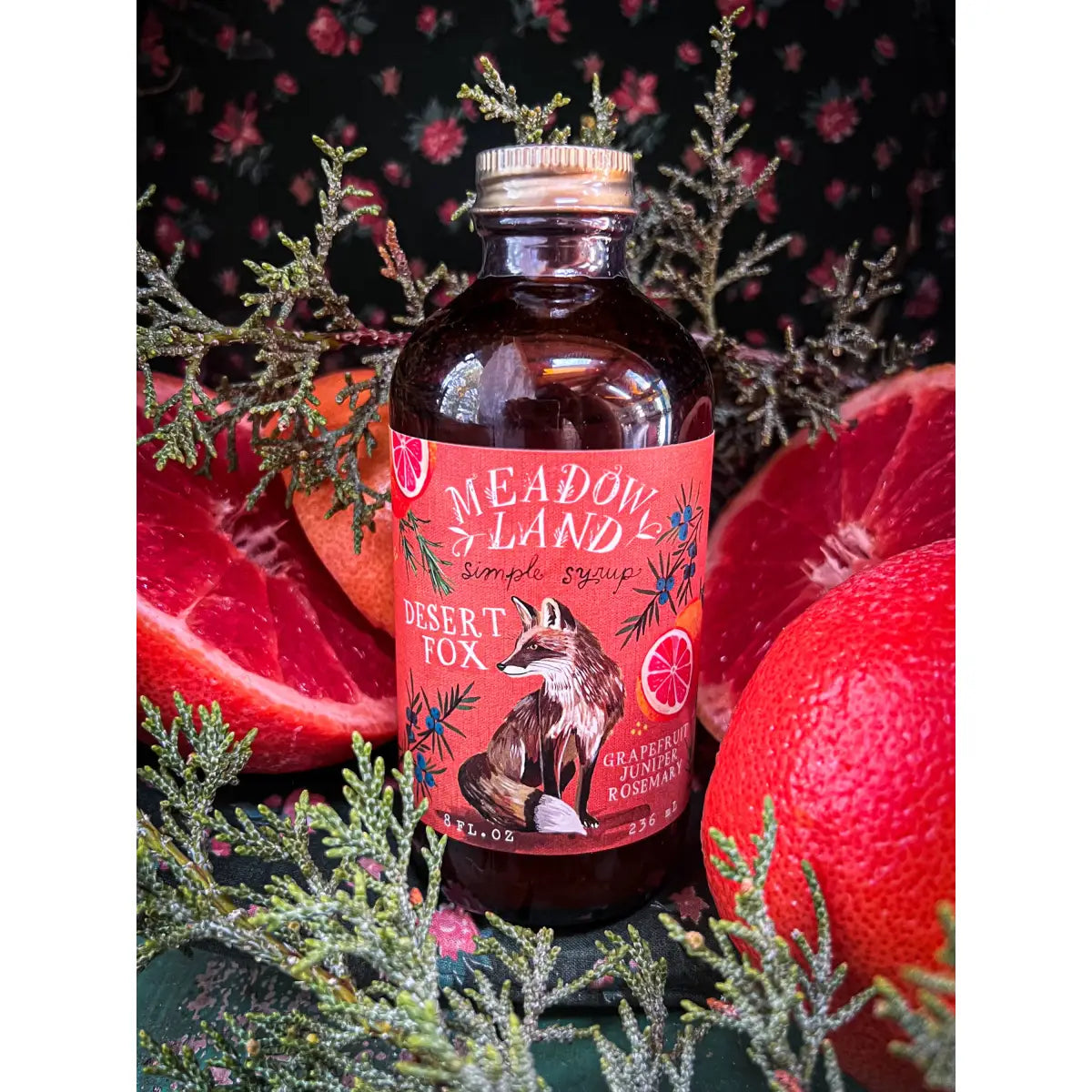 Desert Fox Simple Syrup - Grapefruit Juniper Rosemary - Meadowland Syrup