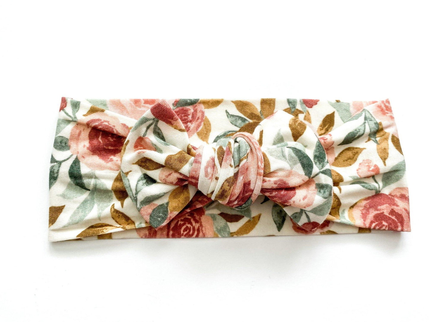 Knotted Headband - Dusty Pink Floral - Harp Angel Boutique