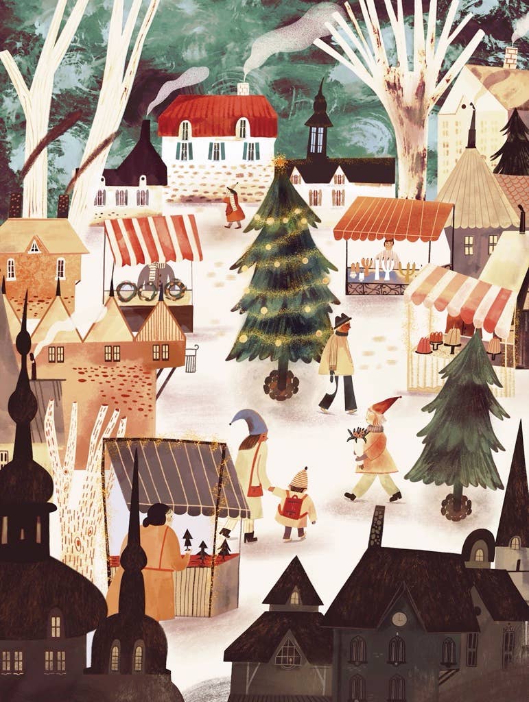 Christmas Market by Adelina Lirius - 1000 Piece Jigsaw Puzzle - New York Puzzle Company