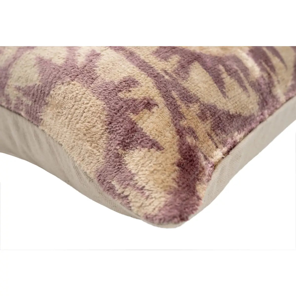 Handmade Ikat Silk Velvet Pillow with Down Insert – Elegant 16x24 - Canvello