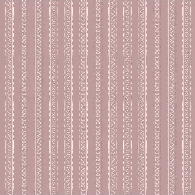 Elovie Wallpaper - Sweet Stripe - by Quirky Paisley Designs - Sample 1 foot by 1 foot / Mauve - Loomwell Home Goods