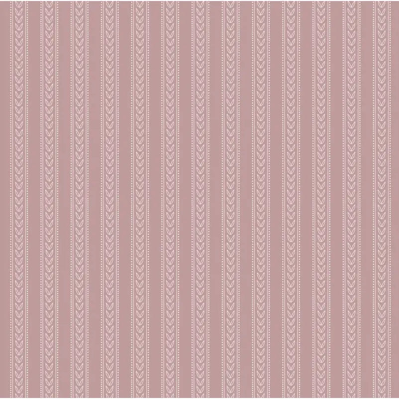 Elovie Wallpaper - Sweet Stripe - by Quirky Paisley Designs - Sample 1 foot by 1 foot / Mauve - Loomwell Home Goods