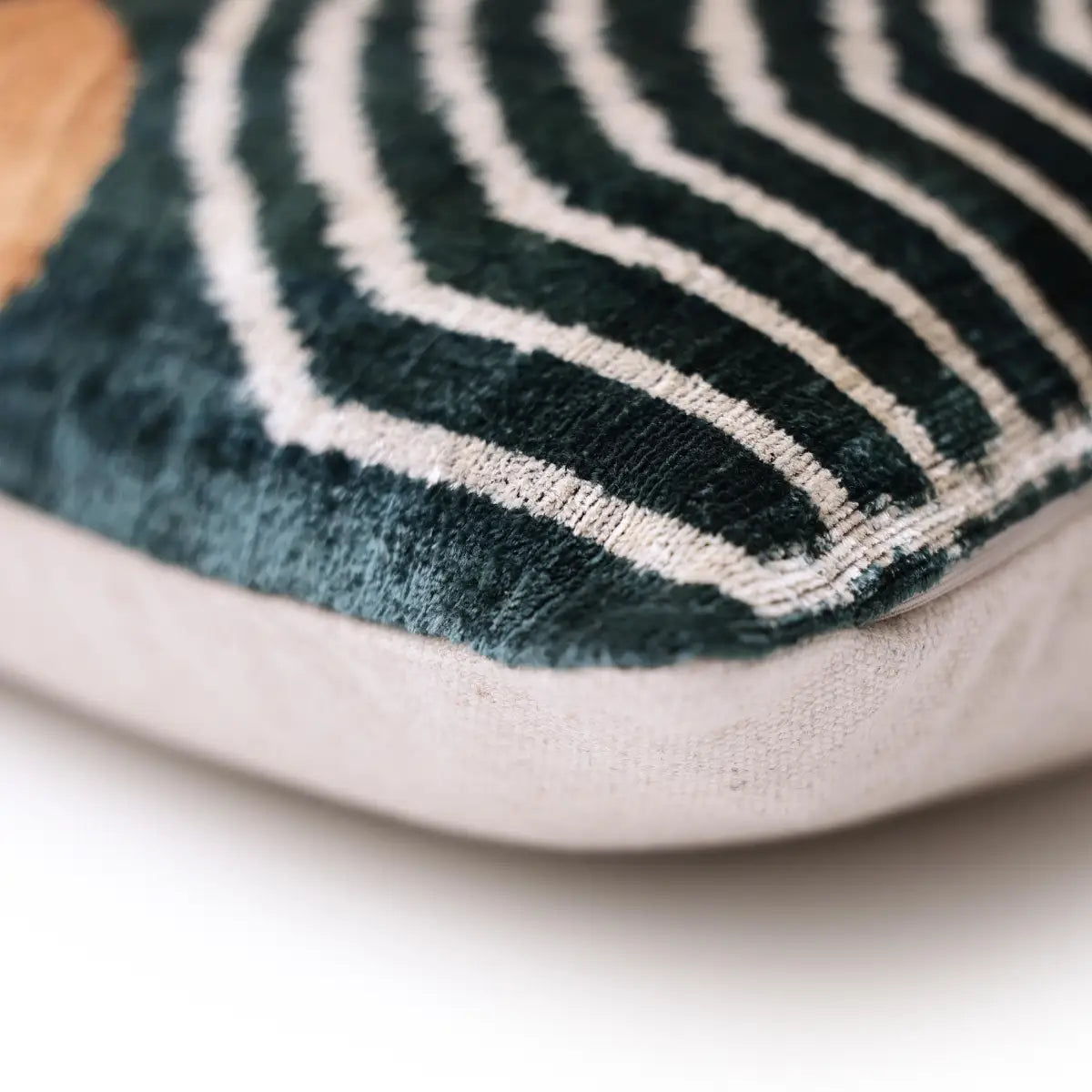 Emerald Green & Geometric Arch Silk Velvet Pillow - 20’’ x 20’’ - Canvello