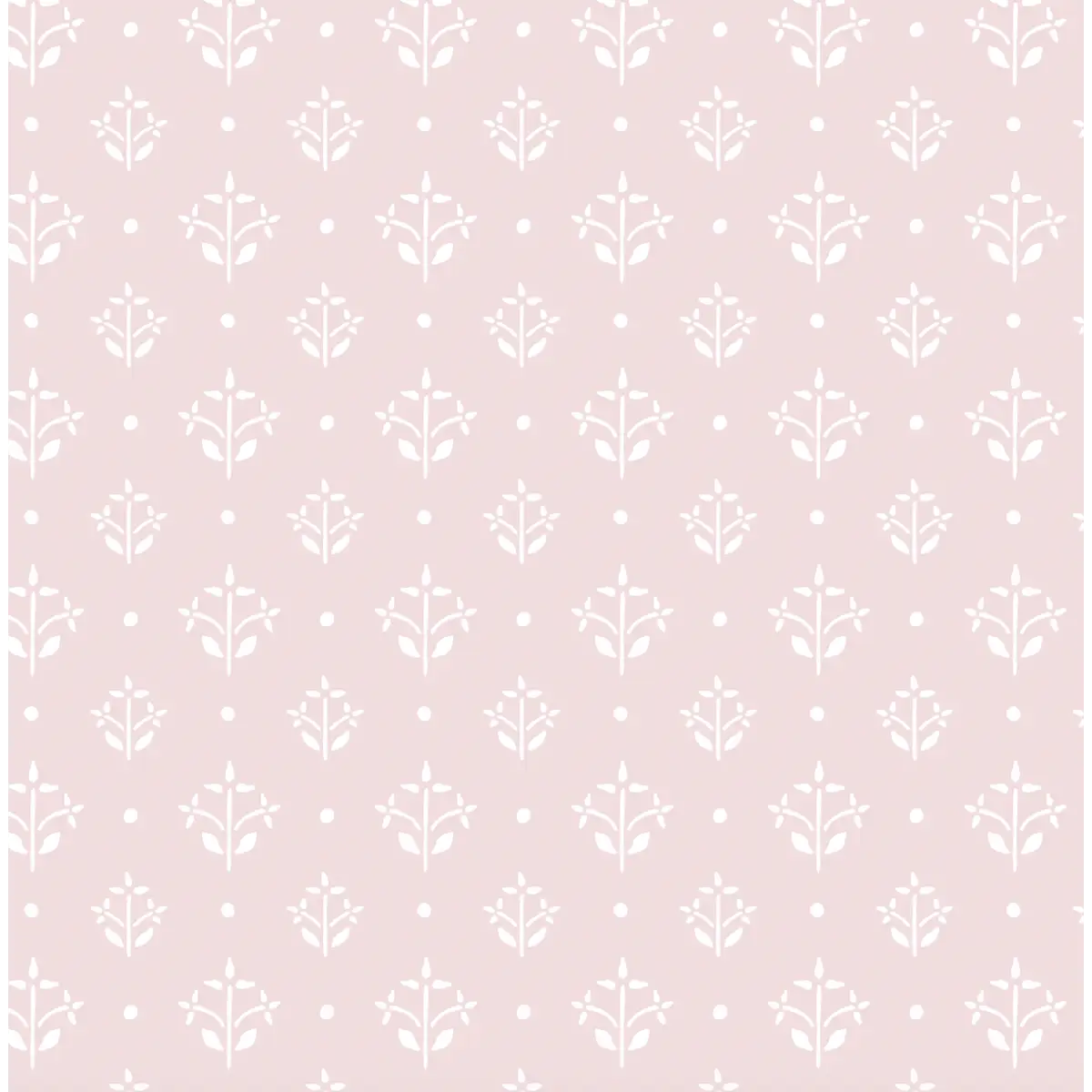 Esme Wallpaper - Pastel Floral Block Print - by Heights Design Studio - Sample 1 foot by 1 foot / Pink - Loomwell Home