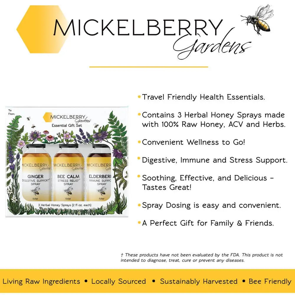 Honey Tonic Gift Set - Pack of 3 Herbal Tonics - Mickelberry Gardens