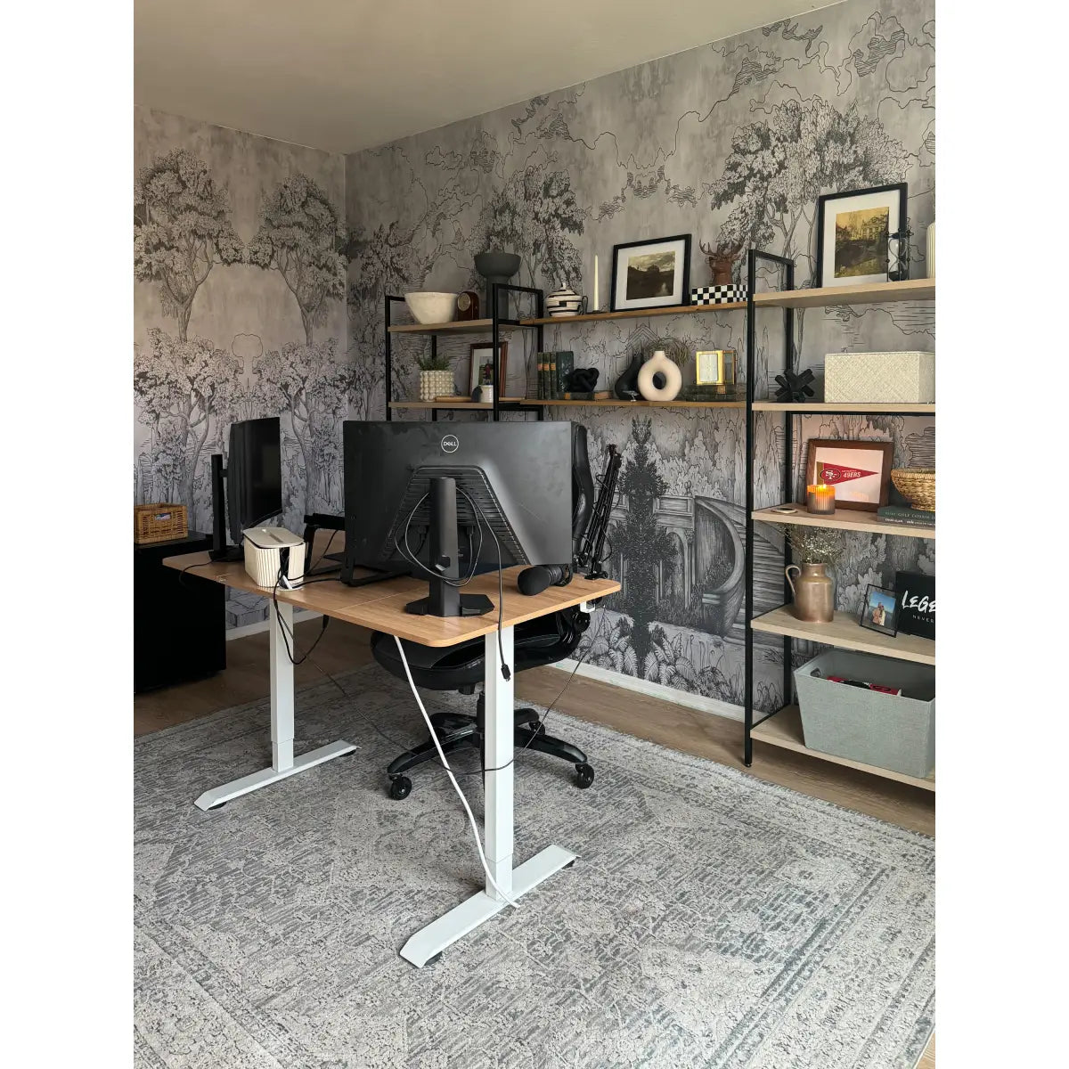 Esther Wallpaper Mural - Garden Trees Pencil Drawing - Loomwell Home Goods
