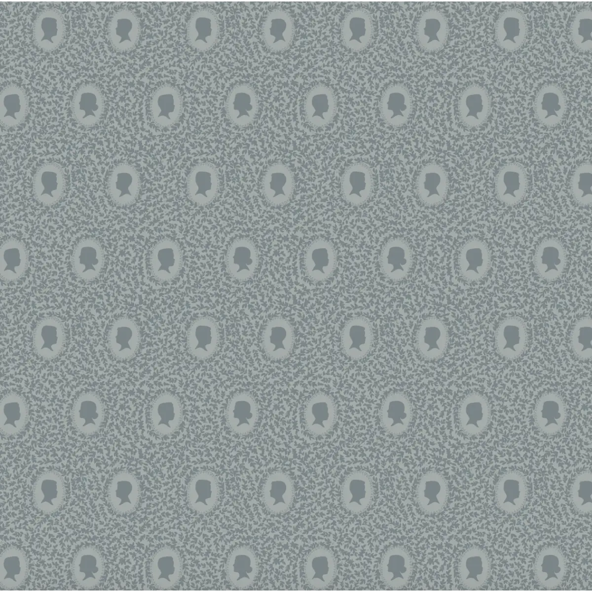 Etienne Wallpaper - Cottage Sihouettes - by Samantha Dara - Sample 1 foot by 1 foot / Blue - Loomwell Home Goods